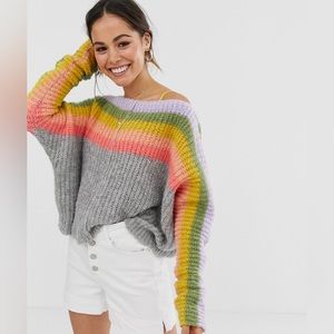 Free People See The Rain ow Sweater Size Medium